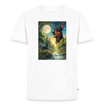 Doberman chien mème hurlant à la Lune - T-shirt Premium bio Homme - blanc - Devant - Nico (187cm)