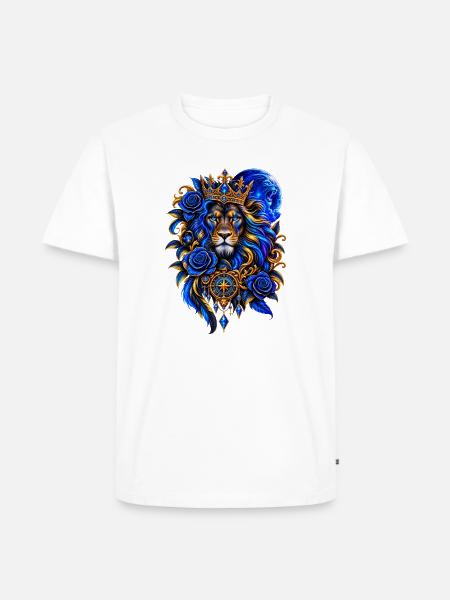 Königlicher Löwe mit Krone - Männer Premium Bio T-Shirt - Weiß