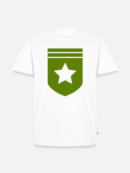 Grünes Wappenstern-Design - Männer Premium Bio T-Shirt - Weiß