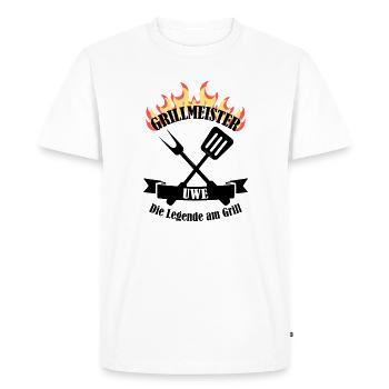 Grillmeister Uwe lustiger Spruch Vorname - Männer Premium Bio T-Shirt - Weiß - Vorne - Nico (187cm)