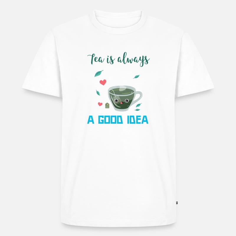 Tee trinken Teekanne Teetrinker Spruch Geschenk - Männer Premium Bio T-Shirt - Weiß