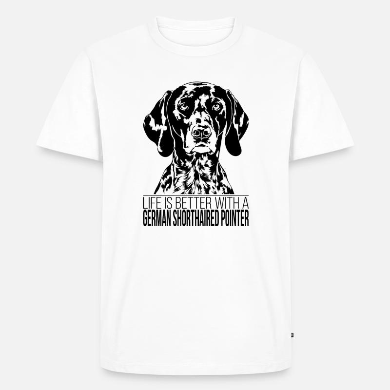 German Shorthaired Pointer life is better Wilsigns - Männer Premium Bio T-Shirt - Weiß