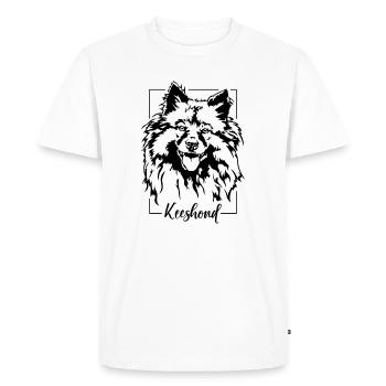 Keeshond Portrait de chien Chiens Wilsigns - T-shirt Premium bio Homme - blanc - Devant - Nico (187cm)