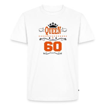 Anniversaire Reine 60 Anniversaire femmes reine couronne - T-shirt Premium bio Homme - blanc - Devant - Nico (187cm)