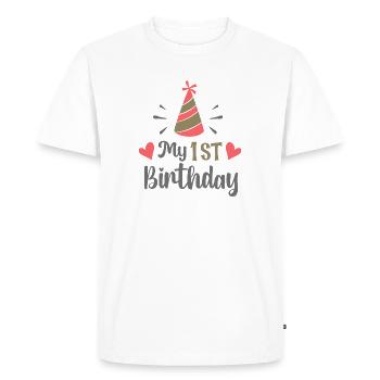 Mon 1er anniversaire - T-shirt Premium bio Homme - blanc - Devant - Nico (187cm)