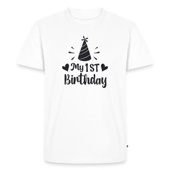 Mon 1er anniversaire - T-shirt Premium bio Homme - blanc - Devant - Nico (187cm)