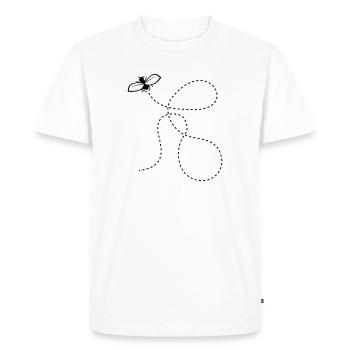 Mouche de ligne en pointillés - T-shirt Premium bio Homme - blanc - Devant - Nico (187cm)