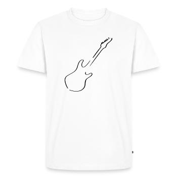 Guitare électrique Line Art - Minimaliste - T-shirt Premium bio Homme - blanc - Devant - Nico (187cm)