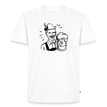 retro guy with beer - T-shirt Premium bio Homme - blanc - Devant - Nico (187cm)