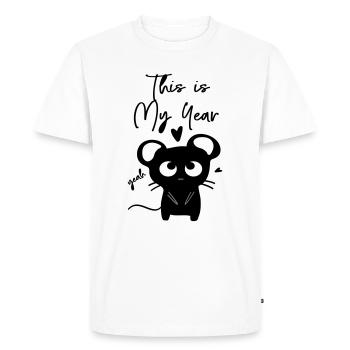 Rat c'est mon année - T-shirt Premium bio Homme - blanc - Devant - Nico (187cm)