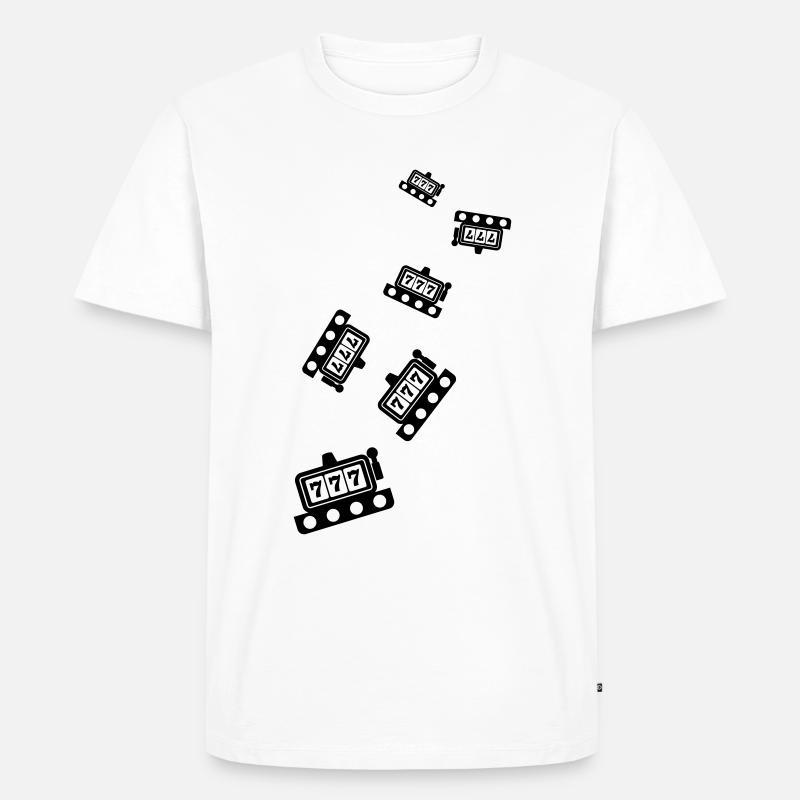 Einarmiger bandit Silhouette icon - Männer Premium Bio T-Shirt - Weiß