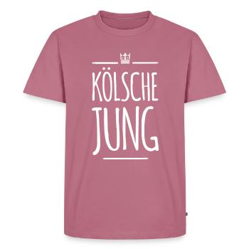 KÖLSCHE JUNG | KÖLNER - Männer Premium Bio T-Shirt - Mauve - Vorne - Nico (187cm)