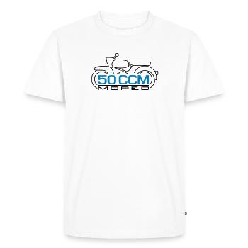 50cc cyclomoteur Sparrowhawk Hawk emblème v.2 - T-shirt Premium bio Homme - blanc - Devant - Nico (187cm)
