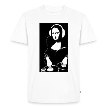 DJ Mona Lisa - Ikonische Remix-Kunst - Männer Premium Bio T-Shirt - Weiß - Vorne - Nico (187cm)