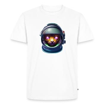Astronaut Cat of the Future - Men's Premium Organic T-Shirt - white - Front - Nico (187cm)