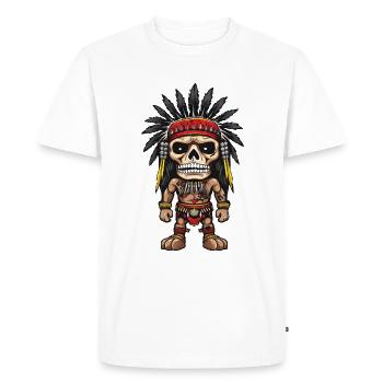Apache Indian Skeleton - Men's Premium Organic T-Shirt - white - Front - Nico (187cm)