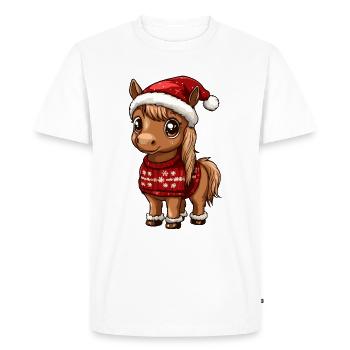 Horse Christmas Comic - Men's Premium Organic T-Shirt - white - Front - Nico (187cm)