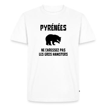 ne caressez pas les gros hamsters - T-shirt Premium bio Homme - blanc - Devant - Nico (187cm)