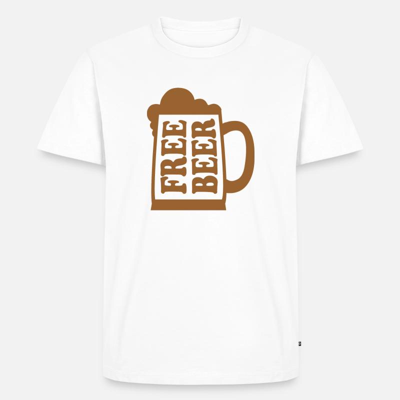 Freibier - Männer Premium Bio T-Shirt - Weiß