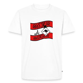 Austria Design -Austria not Australia Saying - Men's Premium Organic T-Shirt - white - Front - Nico (187cm)