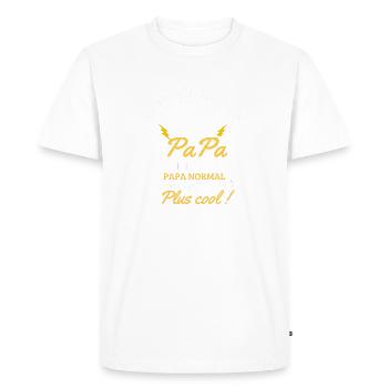 Super papa, carrément plus cool - T-shirt Premium bio Homme - blanc - Devant - Nico (187cm)