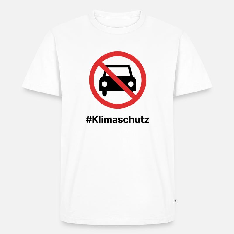 Klimaschutz! Autoverbot! - Männer Premium Bio T-Shirt - Weiß