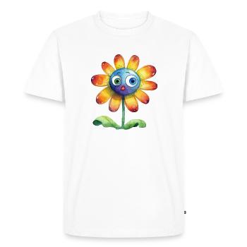 Flower Watercolor Drawing - Men's Premium Organic T-Shirt - white - Front - Nico (187cm)