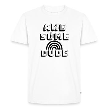Awesome Dude - Men's Premium Organic T-Shirt - white - Front - Nico (187cm)
