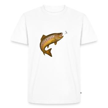 Brown trout, trout, fish, fly fishing - Men's Premium Organic T-Shirt - white - Front - Nico (187cm)