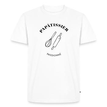 Papatissier passionné - T-shirt Premium bio Homme - blanc - Devant - Nico (187cm)