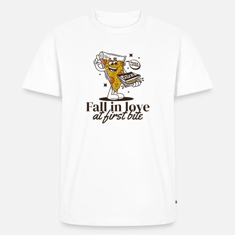 Pizza Comic - Männer Premium Bio T-Shirt - Weiß