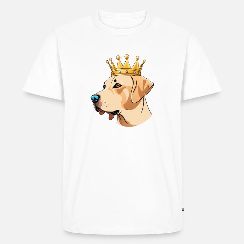 "Gekrönte Häupter" - Labrador - Männer Premium Bio T-Shirt - Weiß