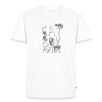 Cat Boy pour la vie ! Détendez-vous Cattitude ! Plaisir des chats - T-shirt Premium bio Homme - blanc - Devant - Nico (187cm)