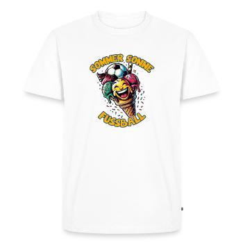 Cône de crème glacée riant de football d’été - T-shirt Premium bio Homme - blanc - Devant - Nico (187cm)