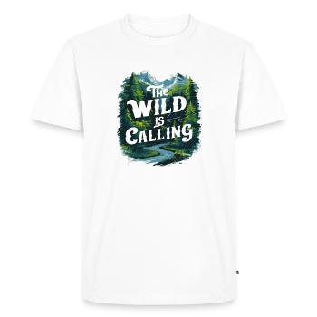 the wild is calling - Men's Premium Organic T-Shirt - white - Front - Nico (187cm)