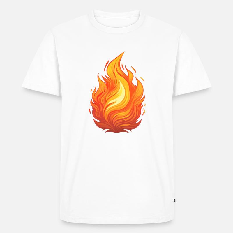 Flamme oder Feuer - Männer Premium Bio T-Shirt - Weiß