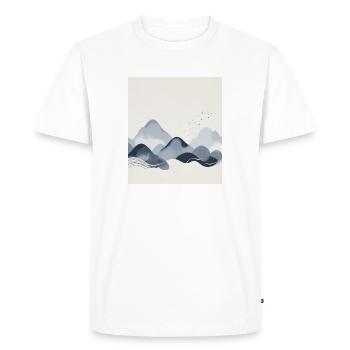 Montagnes abstraites - T-shirt Premium bio Homme - blanc - Devant - Nico (187cm)