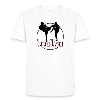 Thaiboxing FIGHTER - T-shirt Premium bio Homme - blanc - Devant - Nico (187cm)