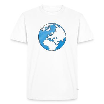 Globe mondial Monde Globe Terre - T-shirt Premium bio Homme - blanc - Devant - Nico (187cm)