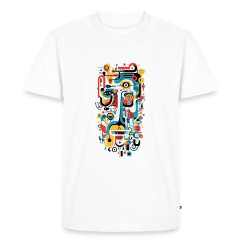 « Échos géométriques » Art abstrait - T-shirt Premium bio Homme - blanc - Devant - Nico (187cm)