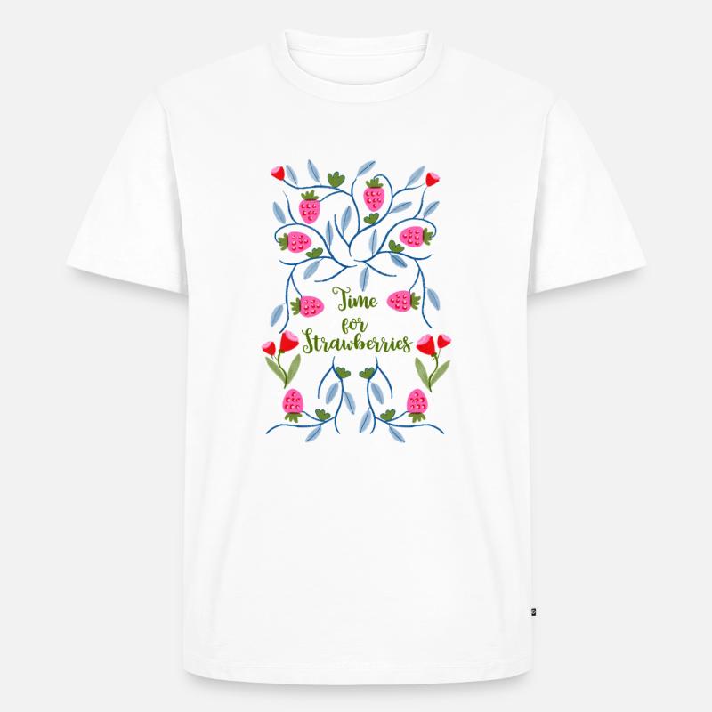 Time for Strawberries - Männer Premium Bio T-Shirt - Weiß