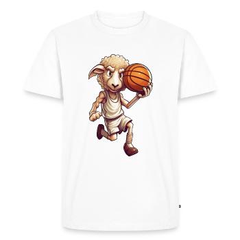 Basketball Sheep - Men's Premium Organic T-Shirt - white - Front - Nico (187cm)
