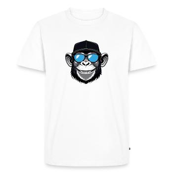 Chimpanzee Stay Cool - Men's Premium Organic T-Shirt - white - Front - Nico (187cm)