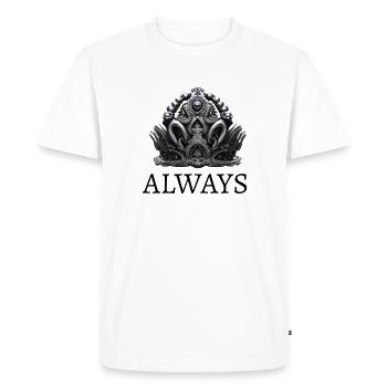 "ALWAYS" Queen Elizabeth - Men's Premium Organic T-Shirt - white - Front - Nico (187cm)