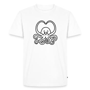 Squid heart - line - Men's Premium Organic T-Shirt - white - Front - Nico (187cm)