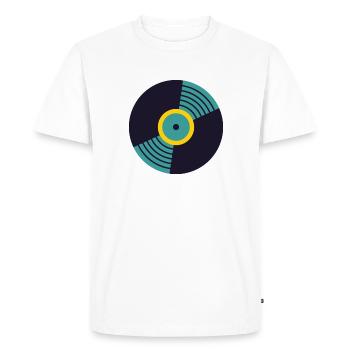 Vinyle Rétro - T-shirt Premium bio Homme - blanc - Devant - Nico (187cm)