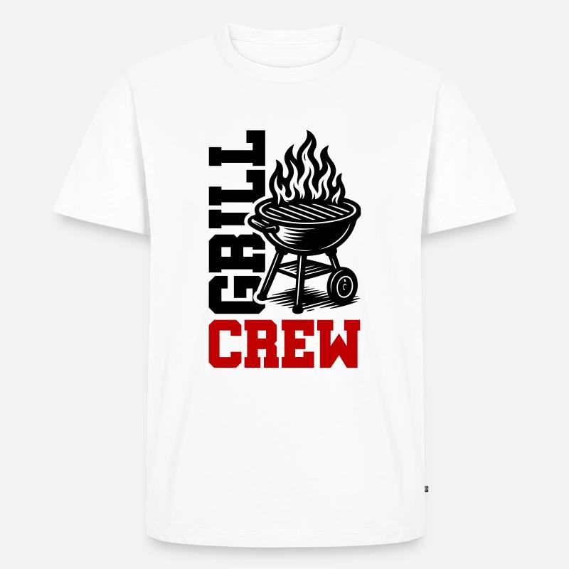 Grill Crew - Men's Premium Organic T-Shirt - white