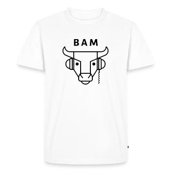 BAM - Boite A Meuh - T-shirt Premium bio Homme - blanc - Devant - Nico (187cm)
