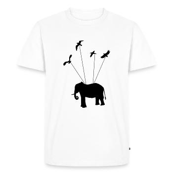 Vol d’éléphant - T-shirt Premium bio Homme - blanc - Devant - Nico (187cm)