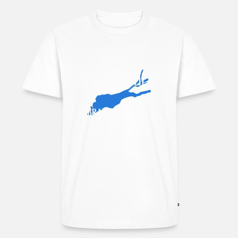 Bodensee - Männer Premium Bio T-Shirt - Weiß